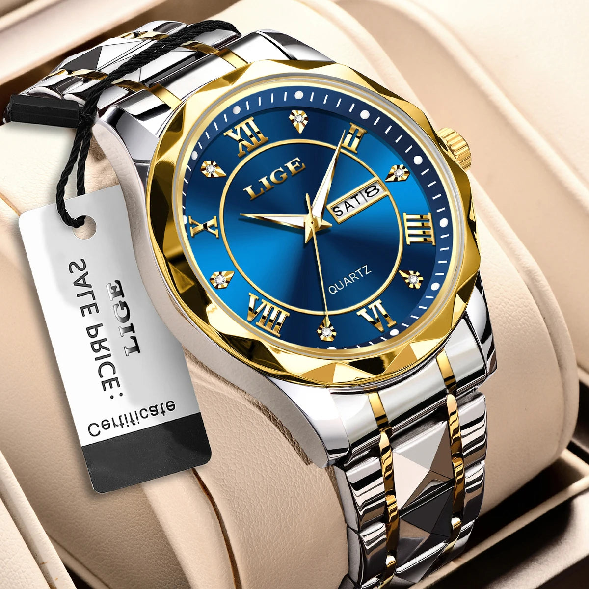 LIGE New Gold Watch Women Watches Ladies Creative Steel Women's Bracelet Watches Female Waterproof Clock Relogio Feminino+BOX.