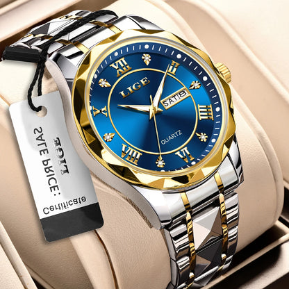 LIGE New Gold Watch Women Watches Ladies Creative Steel Women's Bracelet Watches Female Waterproof Clock Relogio Feminino+BOX.