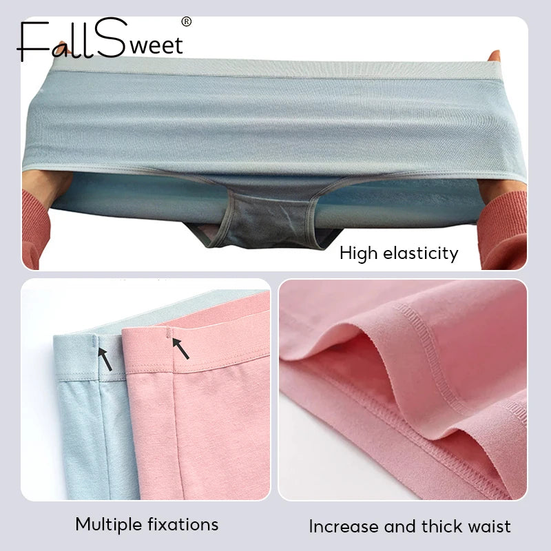 FallSweet 5PCS/set Women’s Cotton Panties Seamless Plus Size Briefs Solid Underwear Soft Breathable Underpants Female Lingerie.