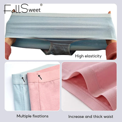 FallSweet 5PCS/set Women’s Cotton Panties Seamless Plus Size Briefs Solid Underwear Soft Breathable Underpants Female Lingerie.