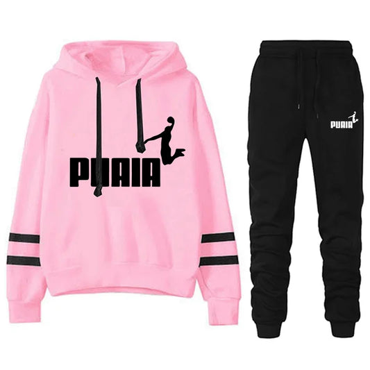 Jogging-Damen-Trainingsanzug, lässiger Damen-Sportanzug, locker und bequem, täglich, 2025, gestreift, Kapuzenpullover, zweiteiliges Set, passende Sets