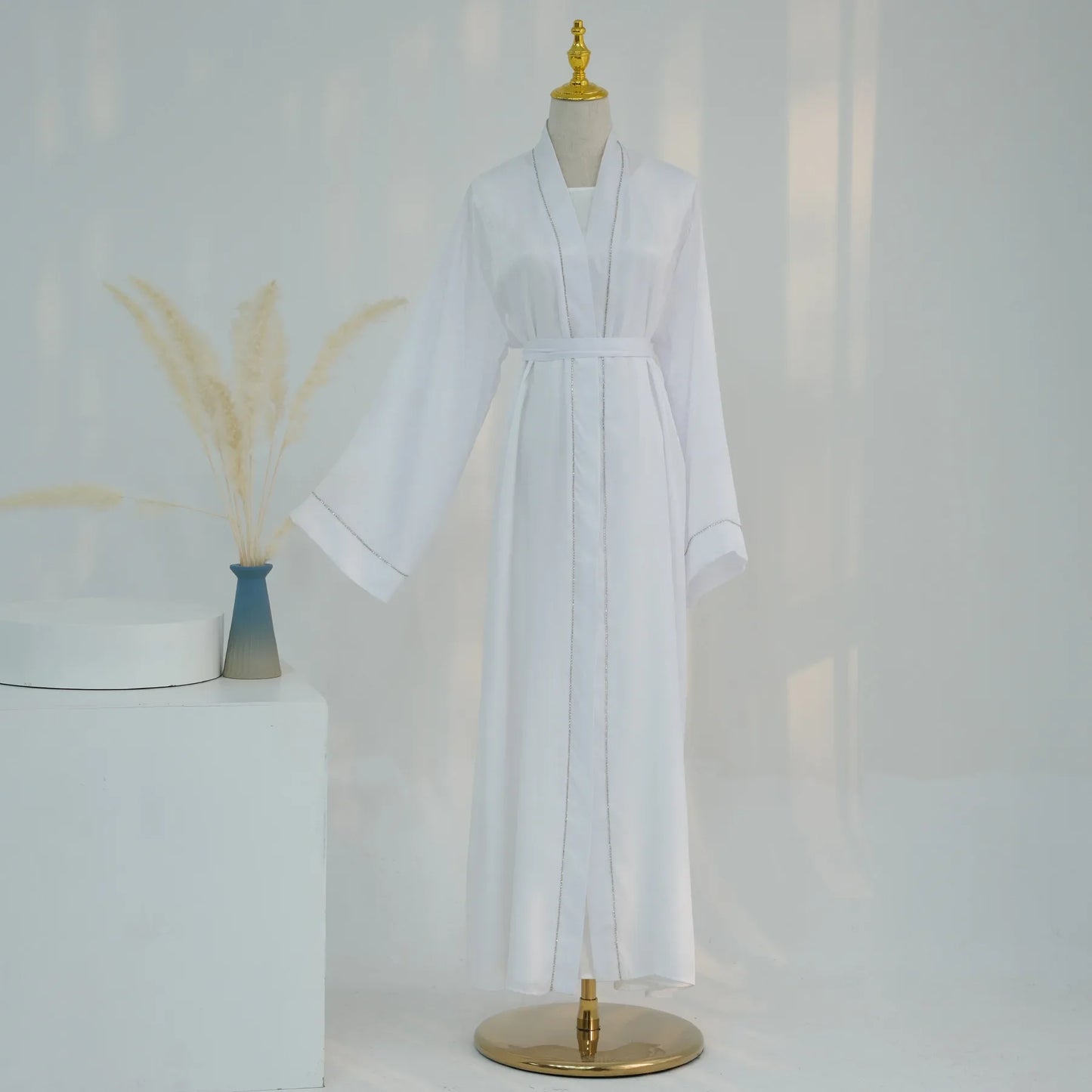 2024 Muslim Modest Cardigan for Women Eid Arab Abaya Dubai Dress Islamic Daily Long Sleeve Clothing Turkey Solid Color Coat Robe