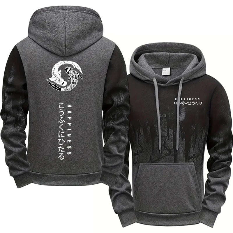 Japanese Fashion Men's Tracksuit Hoodies Sweatpants 2 Piece Set Fall&winter Daily Casual Sporty Jogging Suit Urban Trend Outfits.