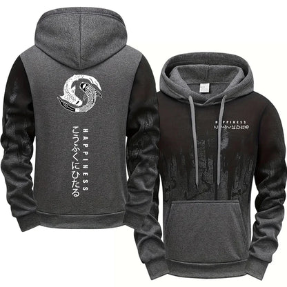 Japanese Fashion Men's Tracksuit Hoodies Sweatpants 2 Piece Set Fall&winter Daily Casual Sporty Jogging Suit Urban Trend Outfits.