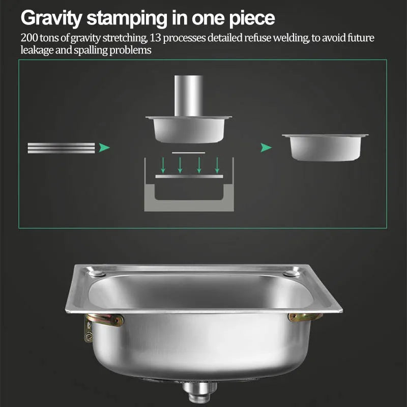 Verdickter Einzelschlitz aus Edelstahl 304 mit Halterung zum Aufhängen an der Wand, Waschbecken, Balkonbecken, Küchenwaschbecken, Waschbecken