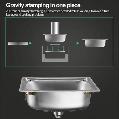 Verdickter Einzelschlitz aus Edelstahl 304 mit Halterung zum Aufhängen an der Wand, Waschbecken, Balkonbecken, Küchenwaschbecken, Waschbecken