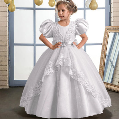 Neue wunderschöne Mädchen Party kleid Eröffnungs feier Kleidung Halloween Performance Tanz Prinzessin Rock 4-12t Weihnachts kleid