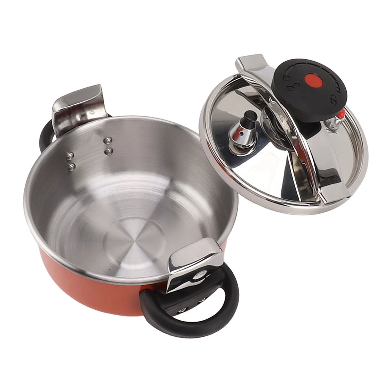 2L 2 Liter Stainless Steel Double Bottom Mini Pressure Cooker Canner For Gas Stoves Induction Stove Kitchenware Kitchen Supplies.
