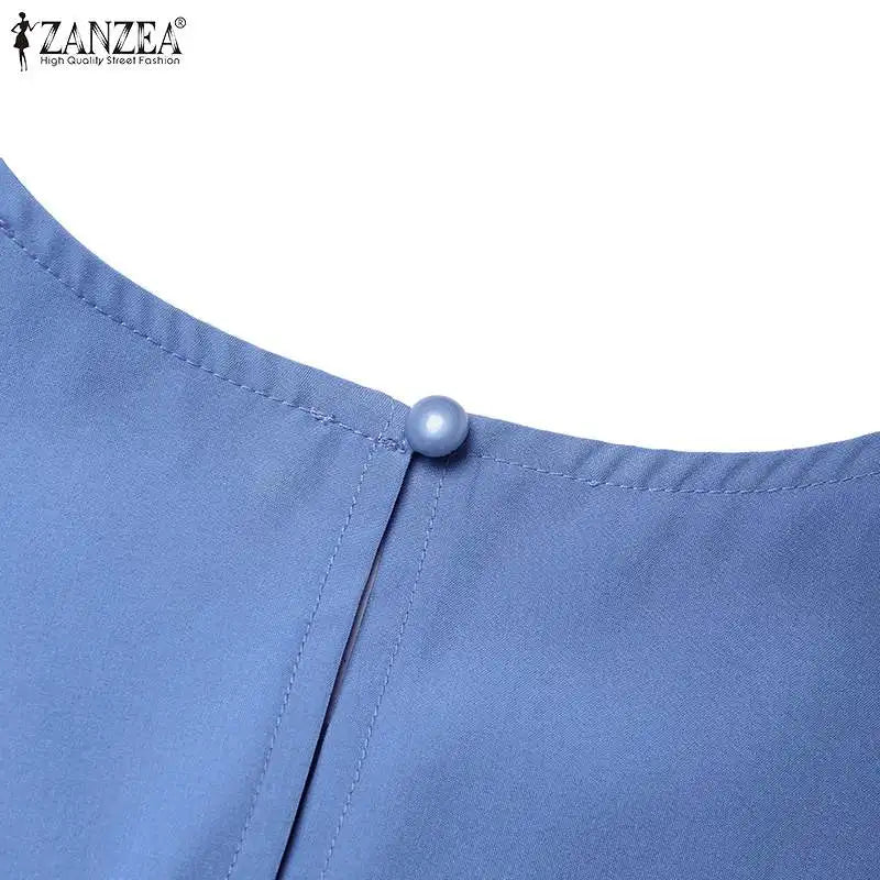 ZANZEA Autumn Women Long Sleeve O Neck Muslim Maxi Dress Kaftan Elegant Lace Crochet Loose Turkey Abaya Vestidos Islamic Dresses