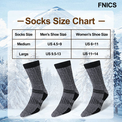 3 Pairs Men Women Merino Wool Crew Socks Thickened Thermal and Warm Socks for Winter Work Outdoor Hiking Running Sports Large.
