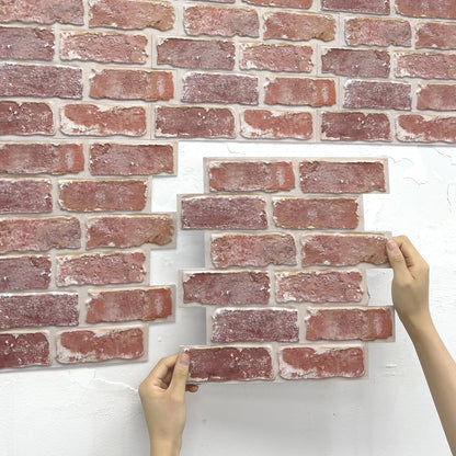 10 Pcs 3D Wall Panels Peel and Stick, 3D Brick Wall Stickers, Adhesive Tile Backsplash Kitchen, Bathroom Decoration
