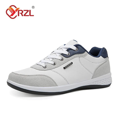 YRZL Men Shoes Spring Autumn Waterproof Walking Sneakers Leisure Male Leather Sports Shoes Non-Slip Footwear Tennis for Men