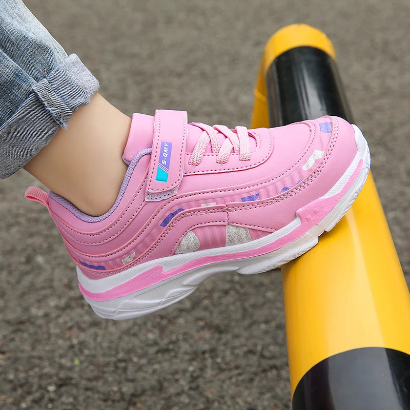 Cute Children Sneaker Girls Shoes Luxury Leather Lightweight Kids Casual Shoes Running Sports School Tennis Sneaker for Girl.