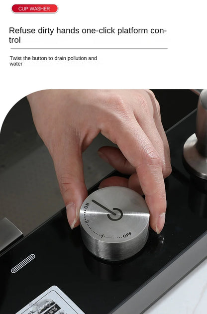 Wasserfall-Küchenspüle aus Edelstahl 304, großes Einzelschlitz-Wasserhahn-Set mit integrierter Digitalanzeige, Seifenspender, Tassenwascher