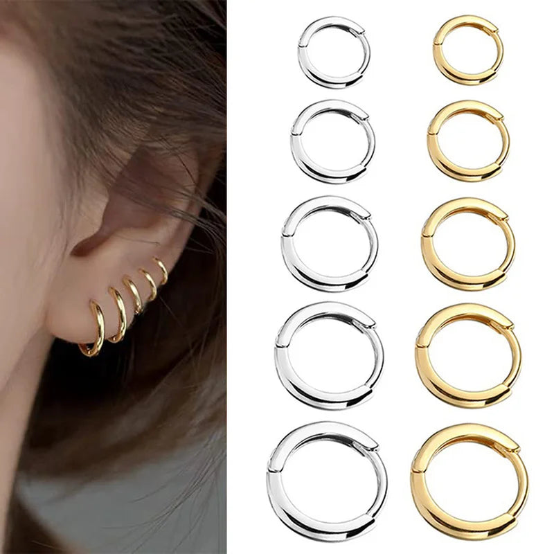 2022 New Simple Stainless Steel Small Hoop Earrings for Women Men Cartilage Ear Piercing Jewelry Pendientes Hombre Mujer.