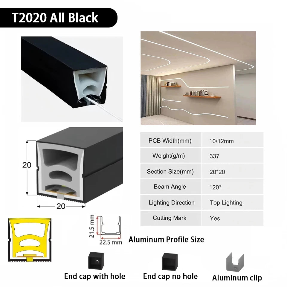 IP67 Waterproof Led Neon Silicone Flexible Light Tube Suitable for 5mm 8mm 10mm 12mm PCB WS2812B WS2811 5050 RGB Light Strip.