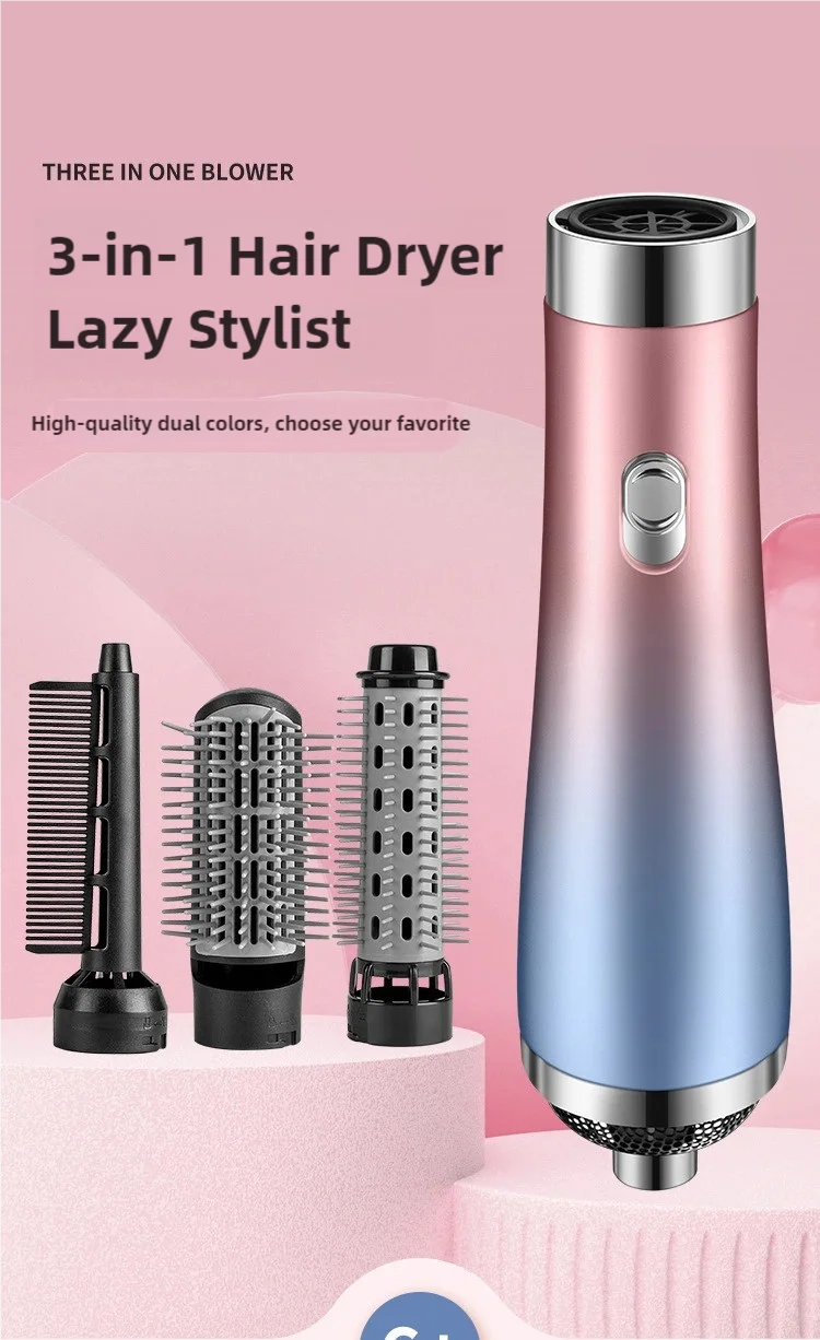 Tinsol hair dryer comb professional curling iron 3 in 1 hot air comb curling straightener roller hair dryer hair dryer brush