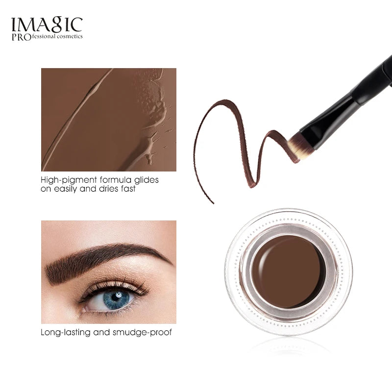 IMAGIC Professional Eyebrow Gel 6 Colors Eyebrow Enhancer Brow Enhancers Tint Makeup Eyebrow Brown With Brow Brush Tools.