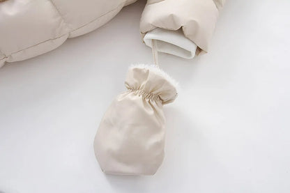 AYNIGIELL 2024 Winter Neugeborenen Verdickung Overall Integrierte Wolle Mit Kapuze Unten Strampler Baby Jungen und Mädchen Warme Schneefeste Overalls.