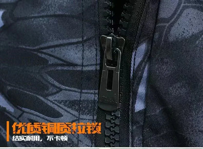 Schwarzer Python-Muster, verschleißfester Overall, Arbeitsversicherungstuch, Uniform, weicher Trainingsanzug für Herren, Outdoor-Anzug.