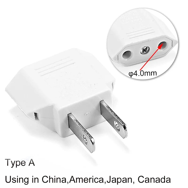 US-Elektrostecker-Adapter, europäisch, EU auf US, Amerika, China, CN, Kanada, CA, Reiseadapter, 2-poliger Stecker, Typ A, Konverter, Netzteil