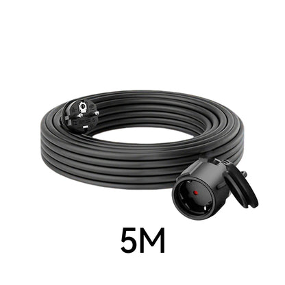 IP44 Waterproof Extension Cord for Outdoor, 3m/5m/10m Schuko Power Cable, 2500W with Seal Cap, Camping Garden Use, white/black.