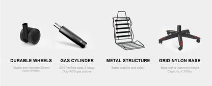 bigzzia Gaming Chair with LED RGB Gaming Chairs Ergonomic PC Chair with Headrest Gaming Chair RGB Light Lighting Computer Chair