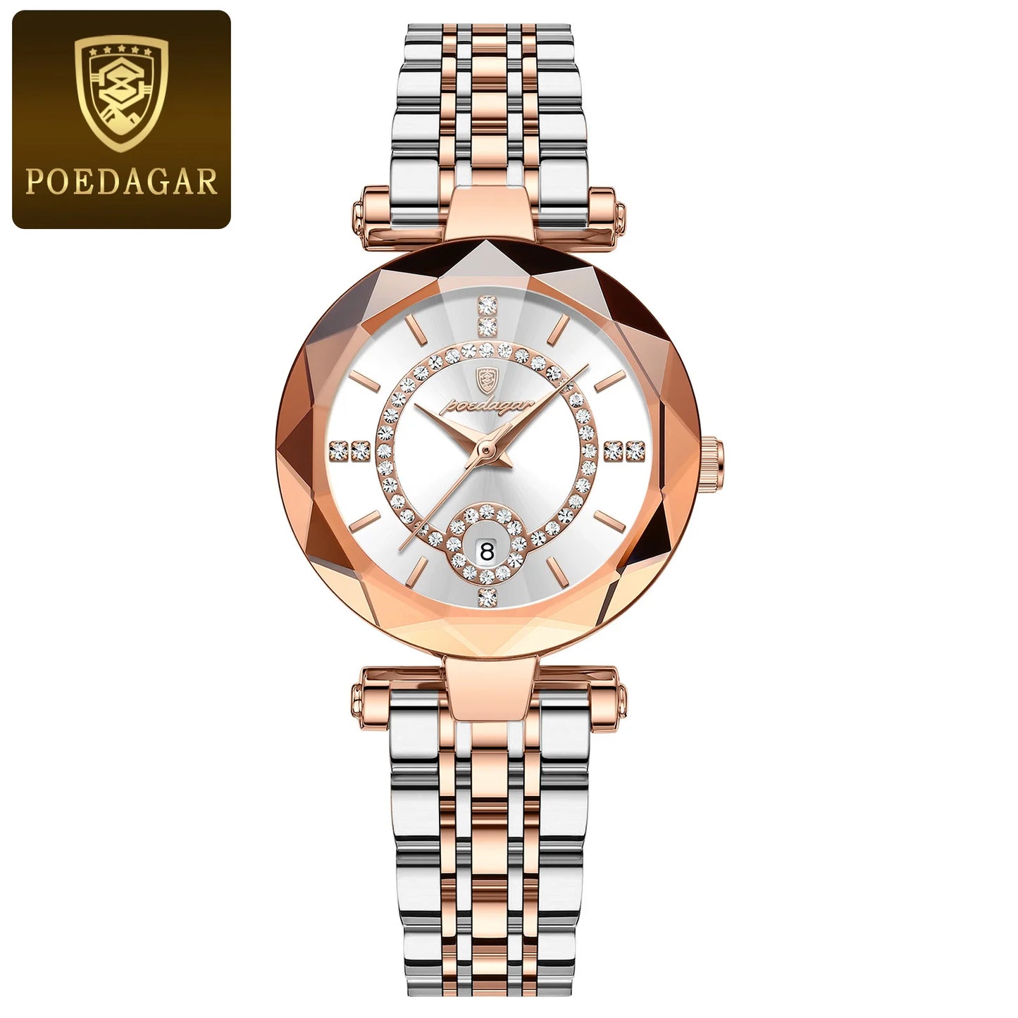 POEDAGAR Fashion Original Wristwatch For Woman Waterproof Stainless Steel Date Quartz Ladies Watch Luxury Casual Women's Watches