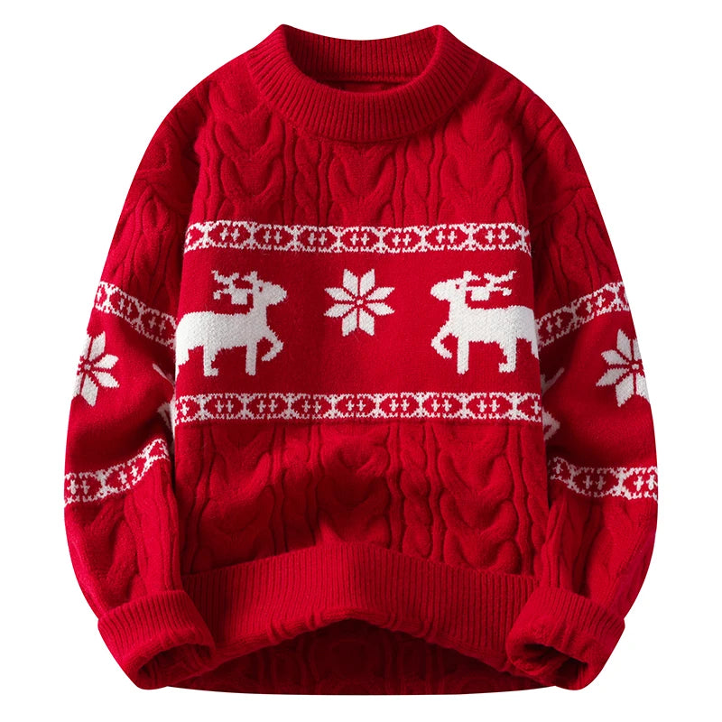 2024 Winter sweater new High End Luxury Cashmere Sweater Men Thick Warm Mens Sweaters With Deer Korean Harajuku Christmas Jumper.