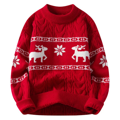 2024 Winter sweater new High End Luxury Cashmere Sweater Men Thick Warm Mens Sweaters With Deer Korean Harajuku Christmas Jumper.
