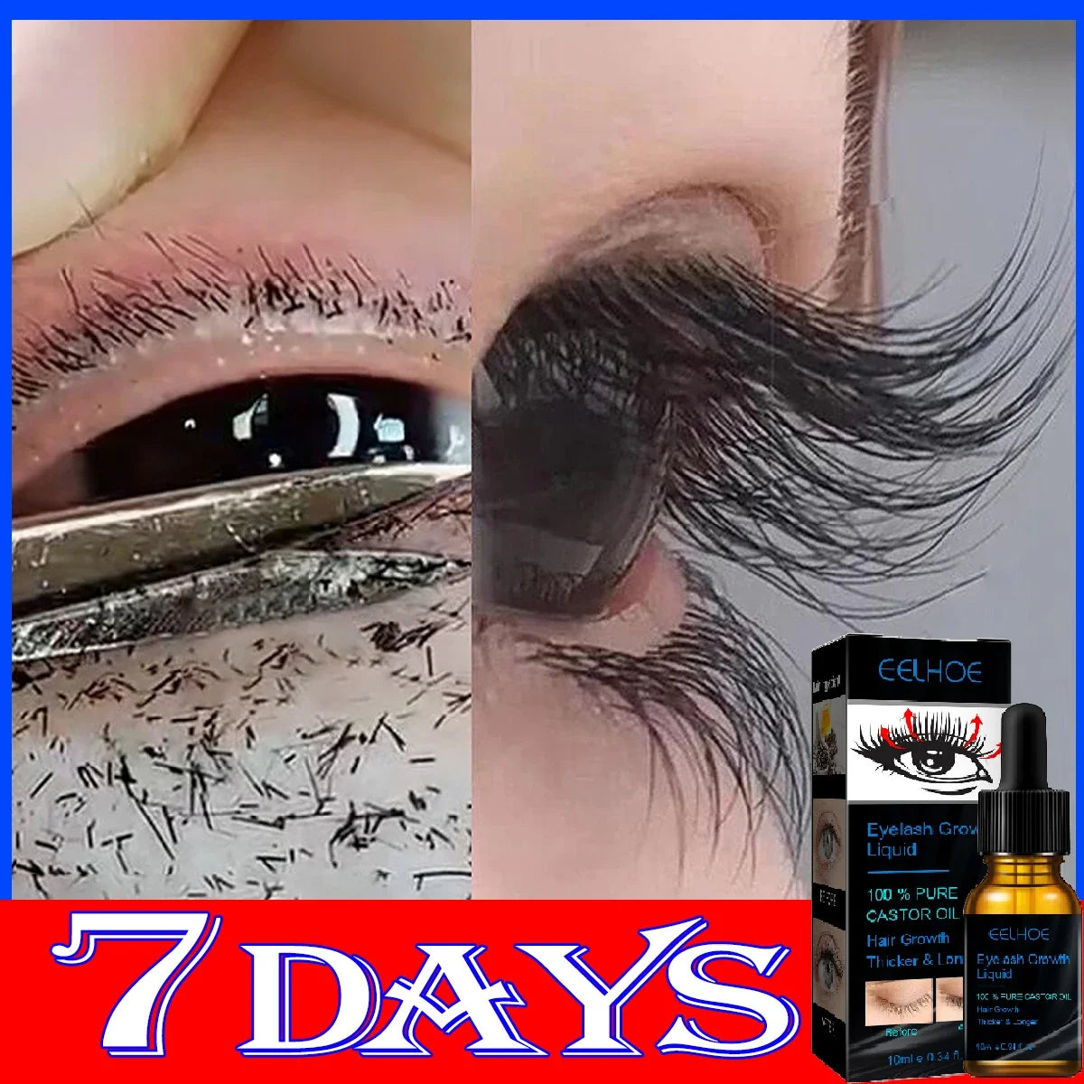 7Days Eyelash Fast Grow Serum Lengthen Thicken Natural Curl Enlargement Voluminous Eyelash Growth Natural Eyelashes Growth Serum.