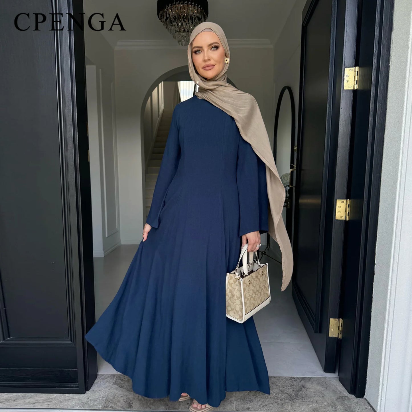 2025 Summer Arabic Muslim Women Modest Dress Eid Dubai Plain Abaya Islam Party Outfit Elegant Holiday Dresses Turkey Kaftan Robe.