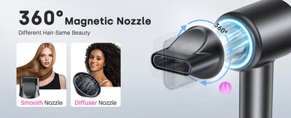 Hair Dryer High-Speed 120000 RPM 500 Million Ions Electric Low Noise, Constant Temperature And Quick Drying For Home Salons