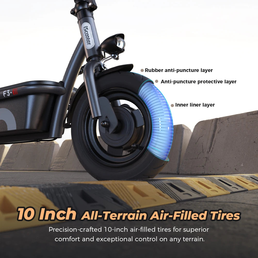 ISCOOTER F3 Electric scooter 1000W motor 48V13AH battery foldable electric scooter, adult electric scooter with seat 45 km/h.