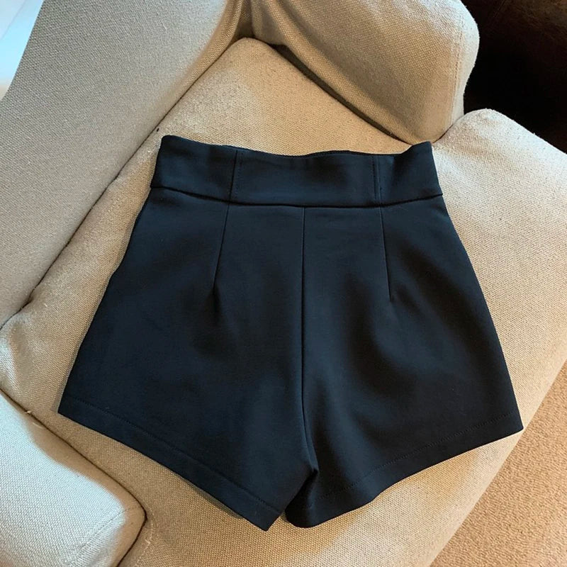 MEXZT Y2K Streetwear Black Shorts Women Elegant High Waist White A Line Wide Leg Suit Short Sexy Club Slim Hot Short Pants New.