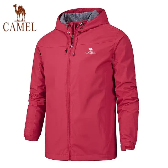 New European and American men's spring and autumn outdoor windproof and waterproof mountaineering quality windbreaker hooded jac.