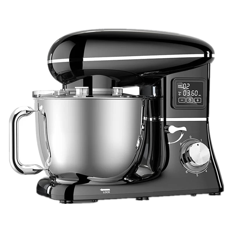 Commercial Stand Mixer 1500W, 6.5L Stainless Steel Bowl 6-Speed, Silent Design Smart Display Multi-Functional Dough Mixer.