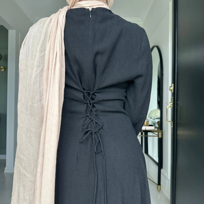 2025 Summer Arabic Muslim Women Modest Dress Eid Dubai Plain Abaya Islam Party Outfit Elegant Holiday Dresses Turkey Kaftan Robe