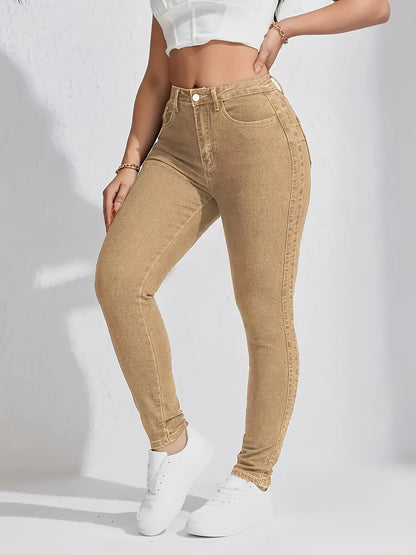 Exclusive Supply for Amazon Independent Station European and American Women's Clothing New Tight Elastic Pants Jeans  High Waist