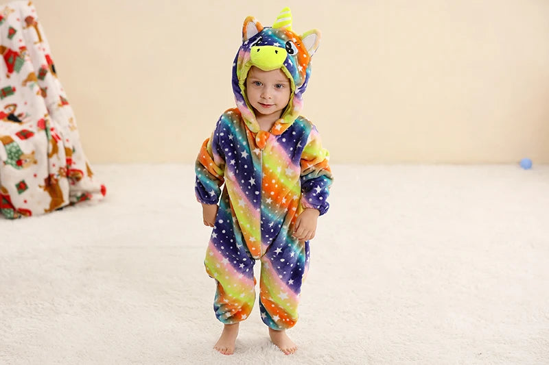 MICHLEY Winter Baby Strampler Mit Kapuze Flanell Cosplay Kleinkind Infant Kleidung Insgesamt Bodys Overall Kostüm Für Kinder Mädchen Junge