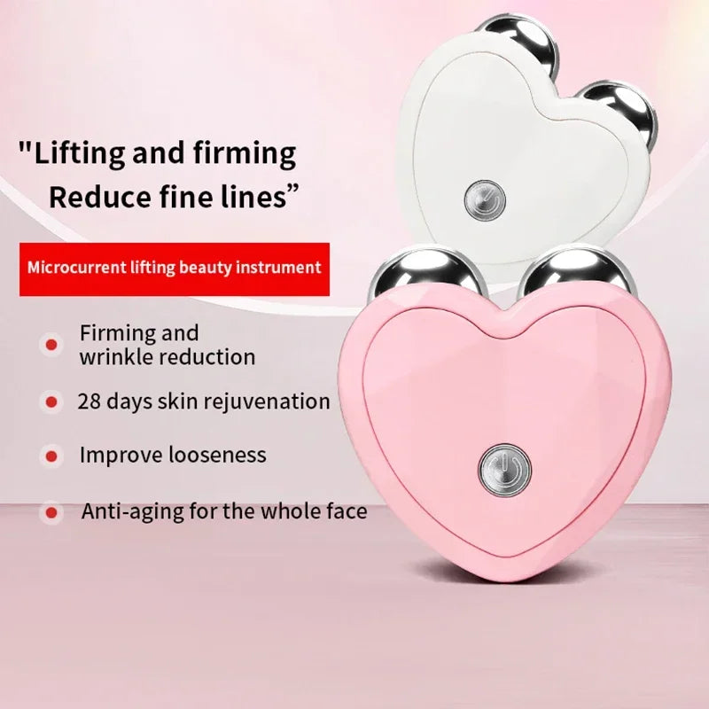 NEW Micro Current Beauty Device Mini Portable Face Lifting Roller Slimming Massager EMS Delicate Contour Firming Facial Care.