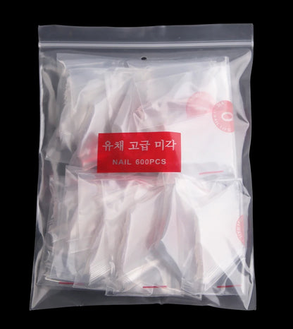 500/600pcs Long Pointed Fake Nail Tips Stiletto Half Cover French Acrylic UV Gel False Nail Extension Press On Nails Manic Tool.