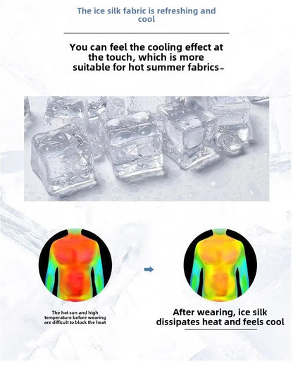 5pcs Men's Lightweight Summer Ice Silk Athletic Set Quick-Dry Running Clothes Outdoor Kit Cycling Fitness Men's Sportswear Set.