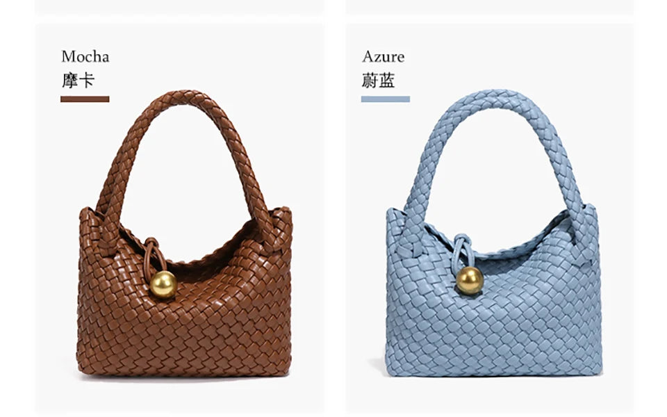 Woven Shoulder Bag for Women Crossbody Tote Bag for Women Small Handbag Vegan Leather Purse Tote Handbag Hobo Bag.