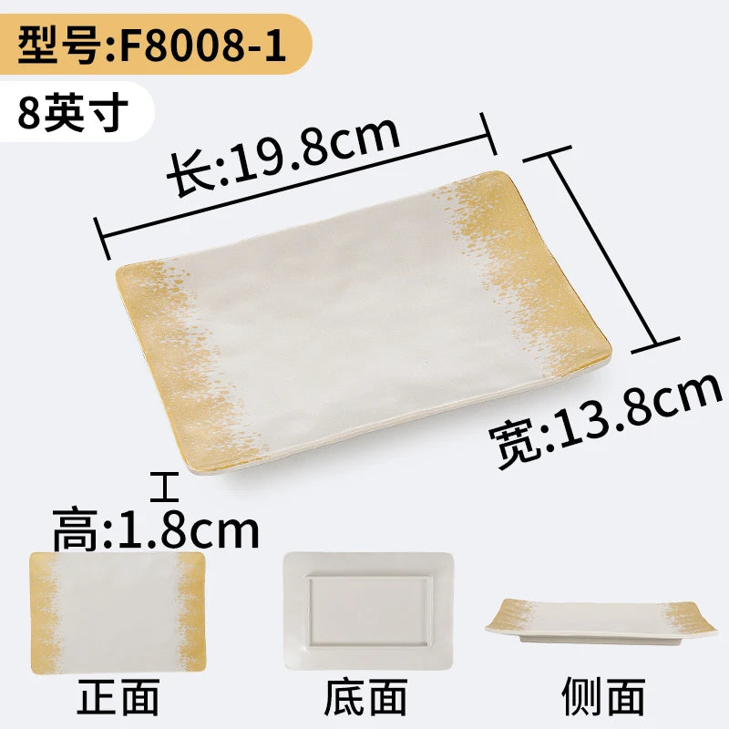 1Pc Thickened Melamine Tableware Not Easily Broken Plastic Barbecue Plate Merchant Dining Plate Household Kitchen Accessories.