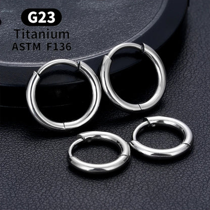 2/20PCS G23 Titanium Earring Hoop CZ Hinged Segment Round Nose Ring for Women Ear Tragus Cartilage Helix Daith Piercing Jewelry.