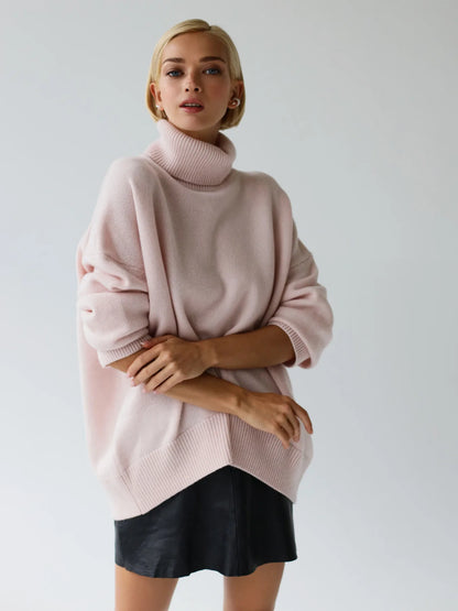Herbst Und Winter Verdickte Rollkragenpullover frauen Lose Faul Gestrickte Pullover Silhouette Casual Pullover