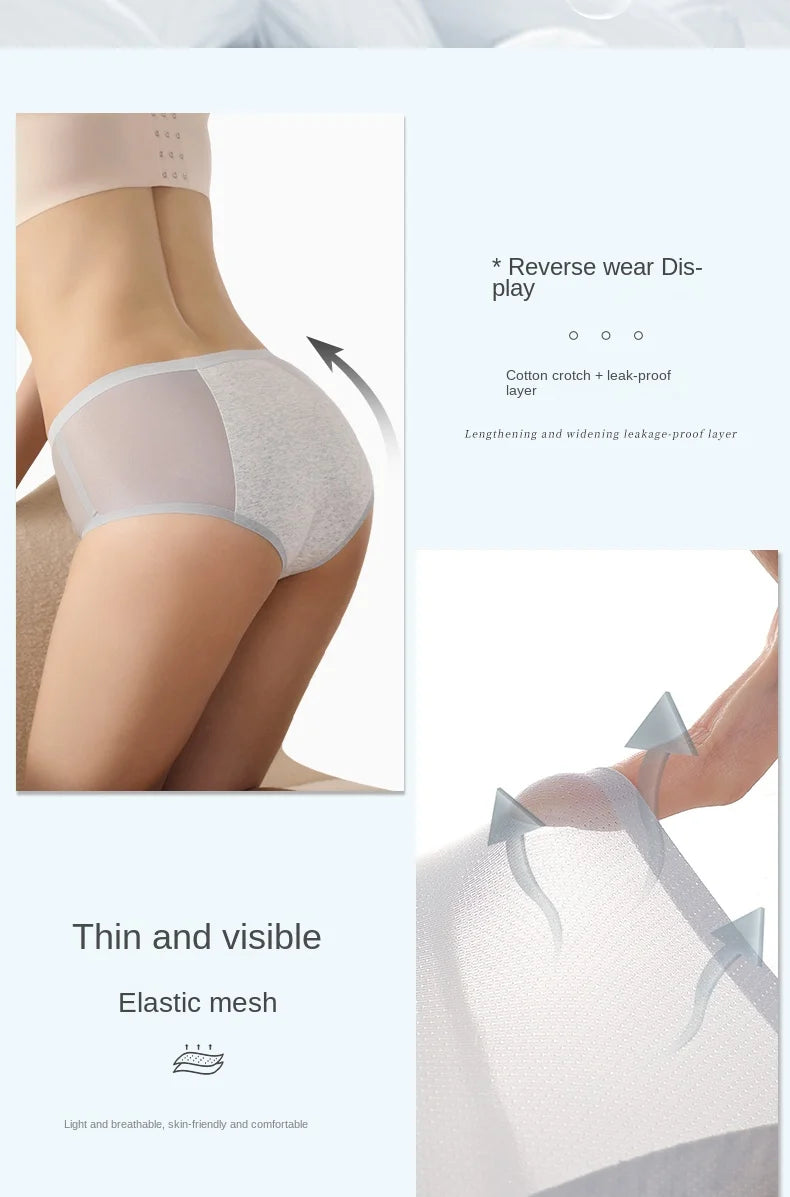 Menstrual Panties for Women Leak Proof Briefs Cotton Lingerie Absorbency Comfortable Physiological Underwear Period Underpants.