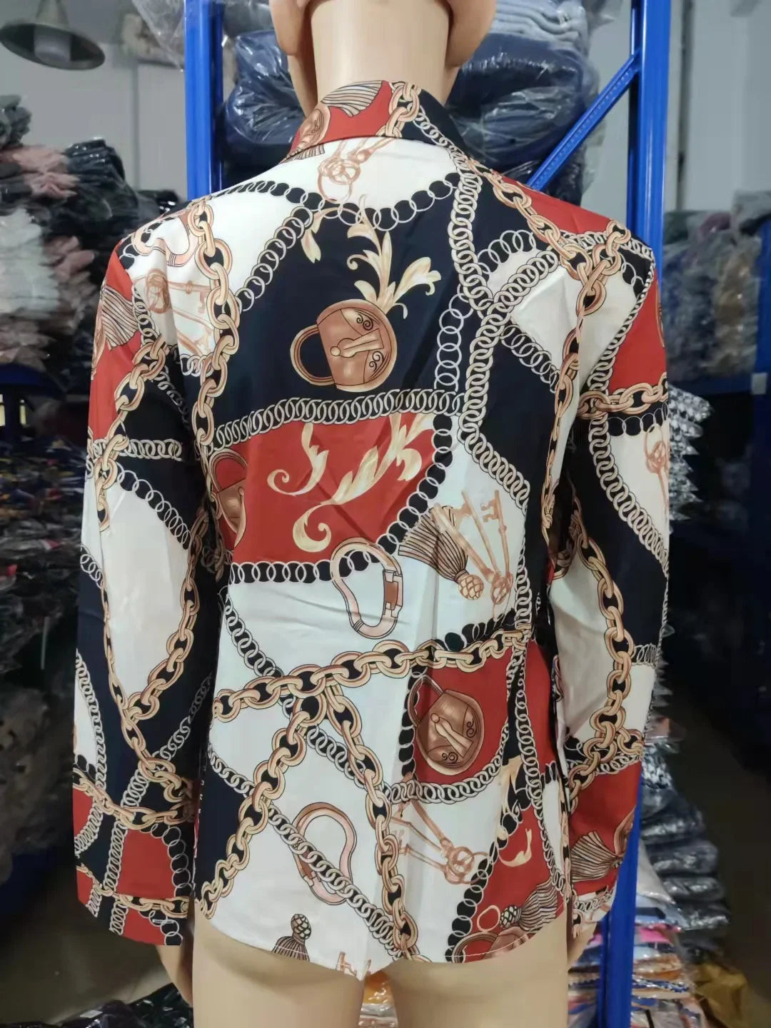 Summer New Women's Long-sleeved Shirt, Single-breasted Printed Shirts Fashion Casual Tops Camisa Female Chemise S-XXL