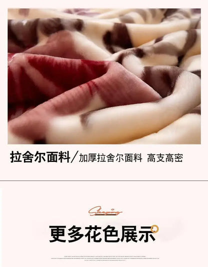 2025 new printed double-layer thickened Raschel  - et single double autumn and winter warm  - et cloud mink  - et.